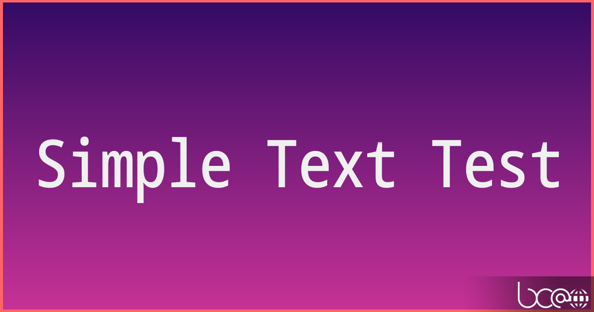 Simple Text Test